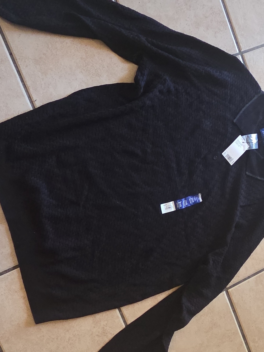 Modern Lux Black Textured Long-Sleeve Sweater